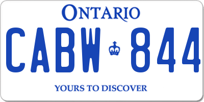 ON license plate CABW844