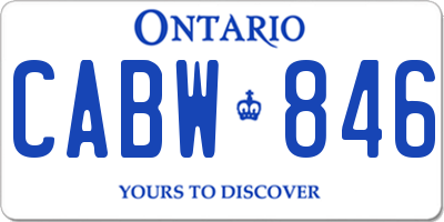 ON license plate CABW846