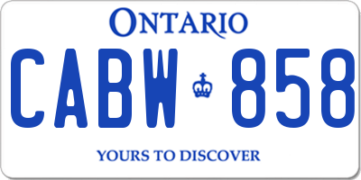 ON license plate CABW858