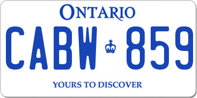 ON license plate CABW859