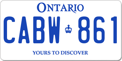 ON license plate CABW861