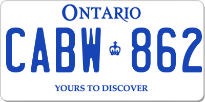 ON license plate CABW862