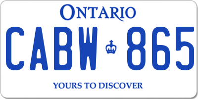 ON license plate CABW865