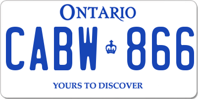 ON license plate CABW866