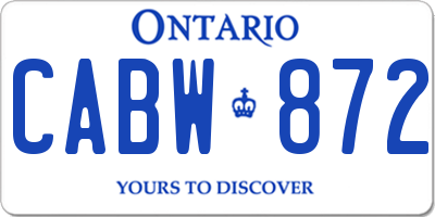 ON license plate CABW872