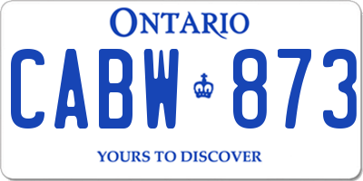 ON license plate CABW873