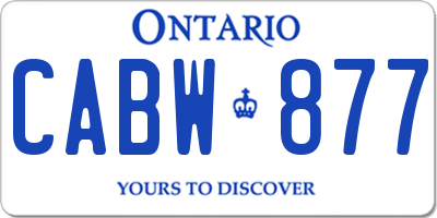 ON license plate CABW877