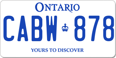 ON license plate CABW878