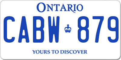 ON license plate CABW879