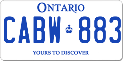 ON license plate CABW883