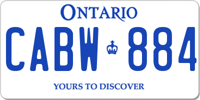 ON license plate CABW884