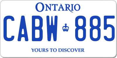 ON license plate CABW885