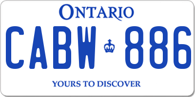 ON license plate CABW886