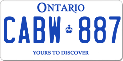 ON license plate CABW887