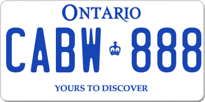 ON license plate CABW888