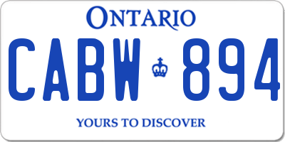 ON license plate CABW894