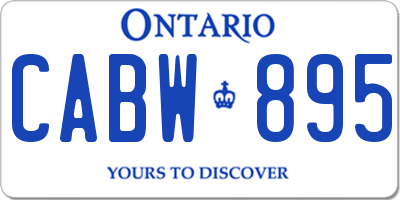 ON license plate CABW895