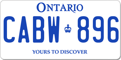 ON license plate CABW896