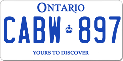 ON license plate CABW897