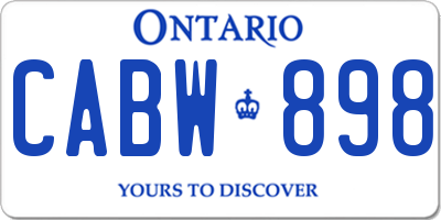 ON license plate CABW898