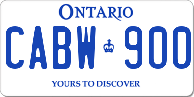 ON license plate CABW900