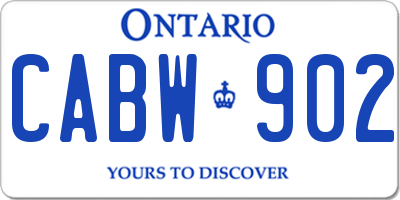 ON license plate CABW902