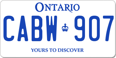 ON license plate CABW907