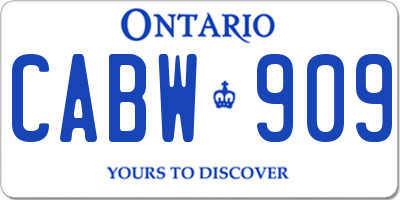 ON license plate CABW909