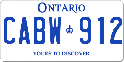 ON license plate CABW912