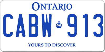 ON license plate CABW913