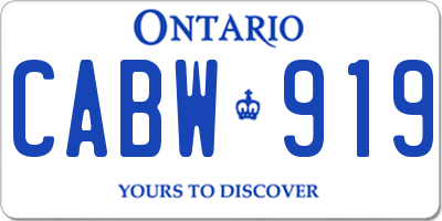 ON license plate CABW919