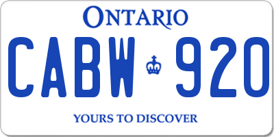 ON license plate CABW920