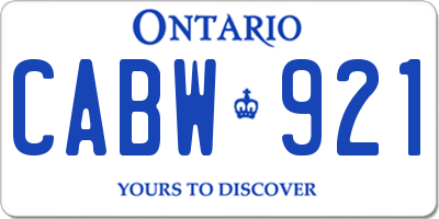 ON license plate CABW921