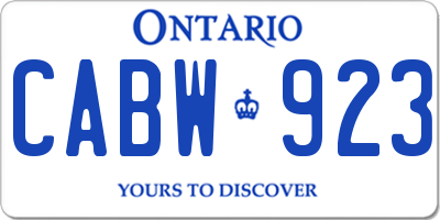 ON license plate CABW923