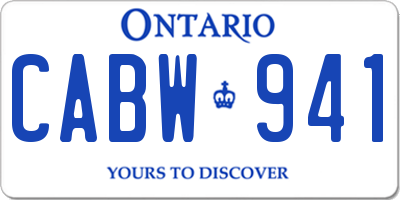 ON license plate CABW941