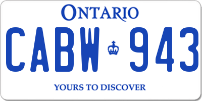 ON license plate CABW943