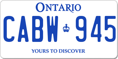 ON license plate CABW945