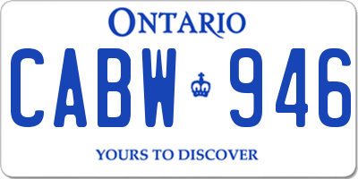 ON license plate CABW946