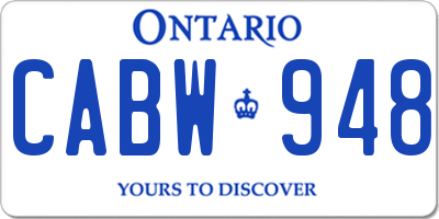 ON license plate CABW948