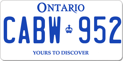 ON license plate CABW952