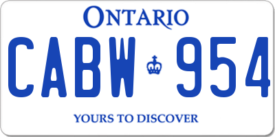 ON license plate CABW954