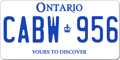 ON license plate CABW956