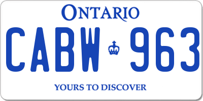 ON license plate CABW963