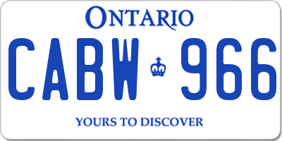 ON license plate CABW966