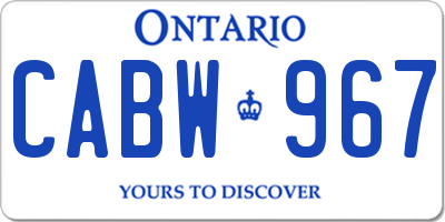 ON license plate CABW967