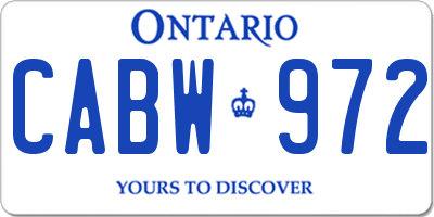 ON license plate CABW972