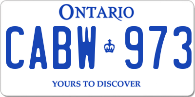 ON license plate CABW973