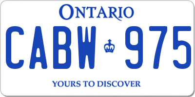 ON license plate CABW975