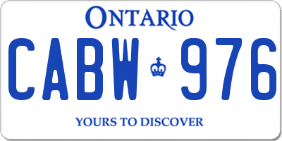 ON license plate CABW976