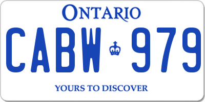 ON license plate CABW979